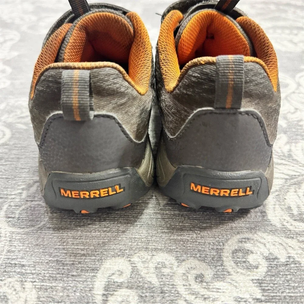 Merrell Trail Chaser Boys Hiking Trail Sneakers Gray Orange Hook & Loop